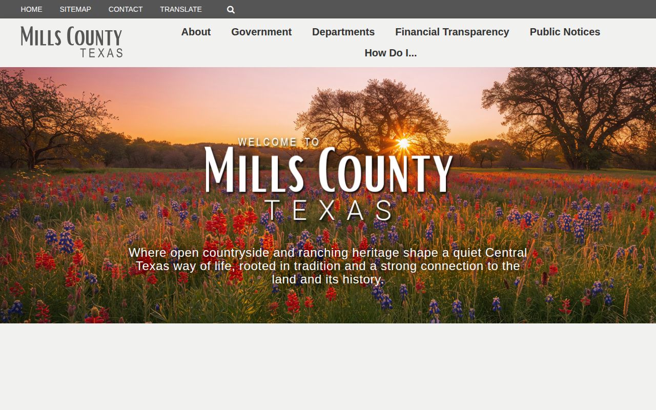 Mills County official website used as county-government context for Mullin records searches