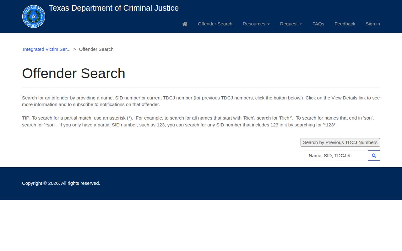 Texas TDCJ offender search for Mills County state-custody record follow-up